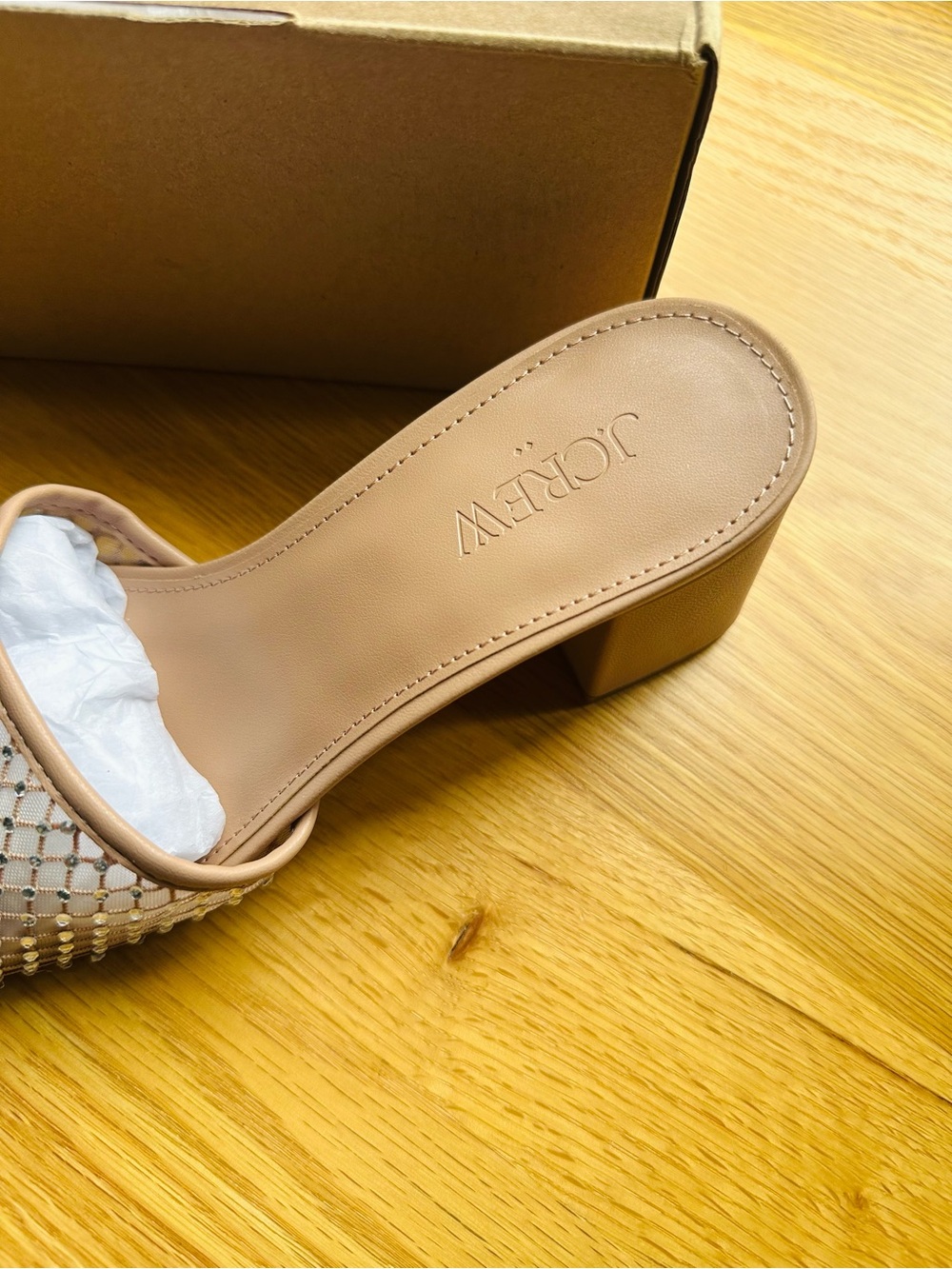 J. Crew Mesh Rhinestone Mule Heels. Size 7. NEW IN BOX! - Picture 5 of 8